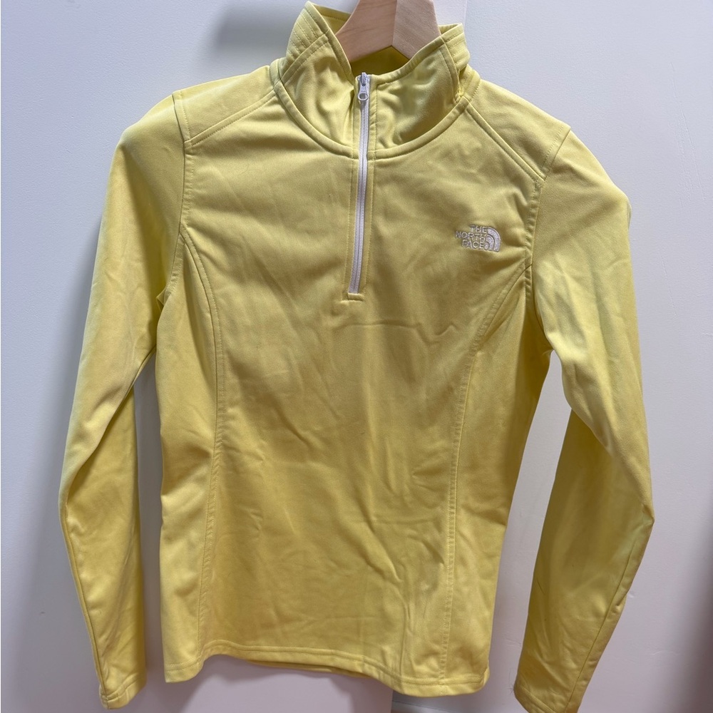 The North Face Women Yellow Quarter-Zip Sweatshirt - Size XS